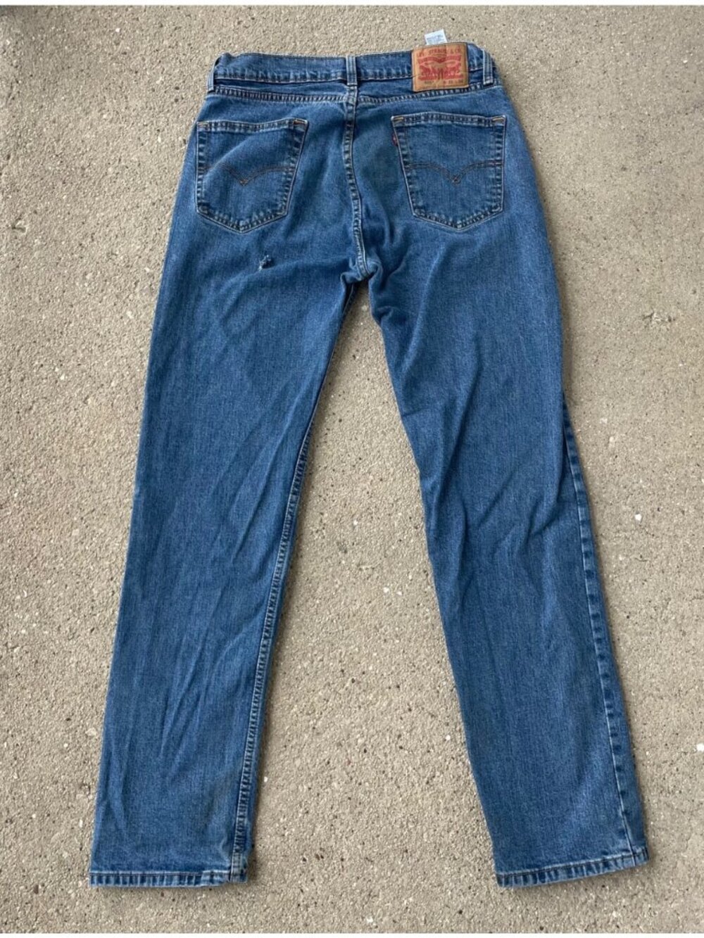 Levi's 505 Jeans Men's 33x34 Tall Straight Leg Red Tab Streetwear Distressed